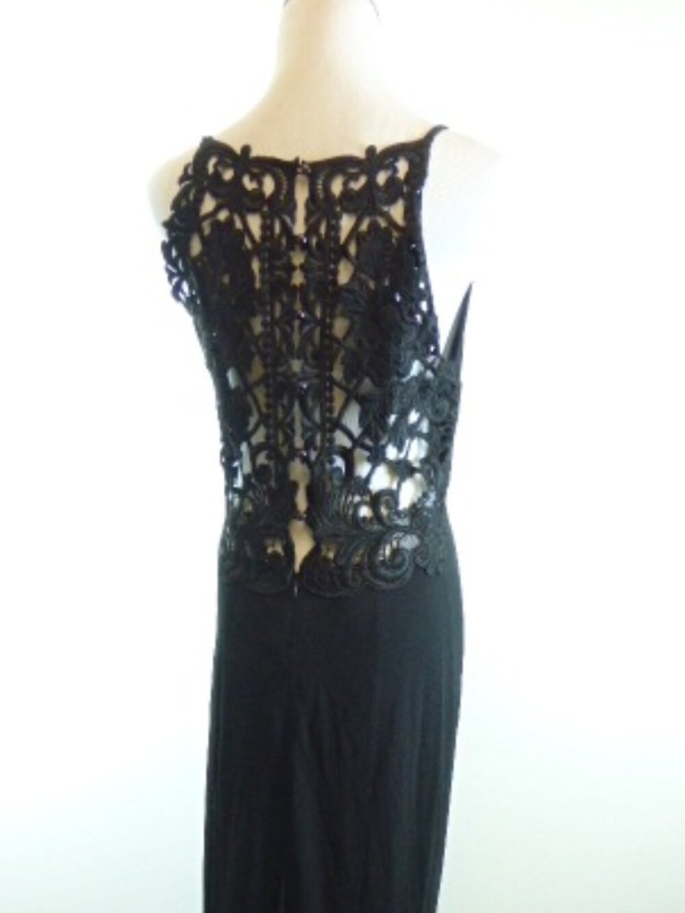 MISS ASHLEE BLACK LACE MAXI DRESS GOWN 12 Vintage NWOT wedding party